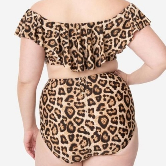 Leopard Print High Waist Louise Swim Bottom - Picture 3 of 4